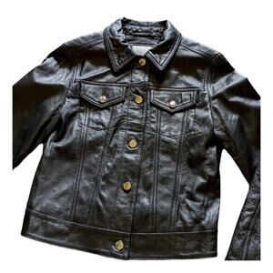Lab leather jacket black size UK 6  US 2 NWT